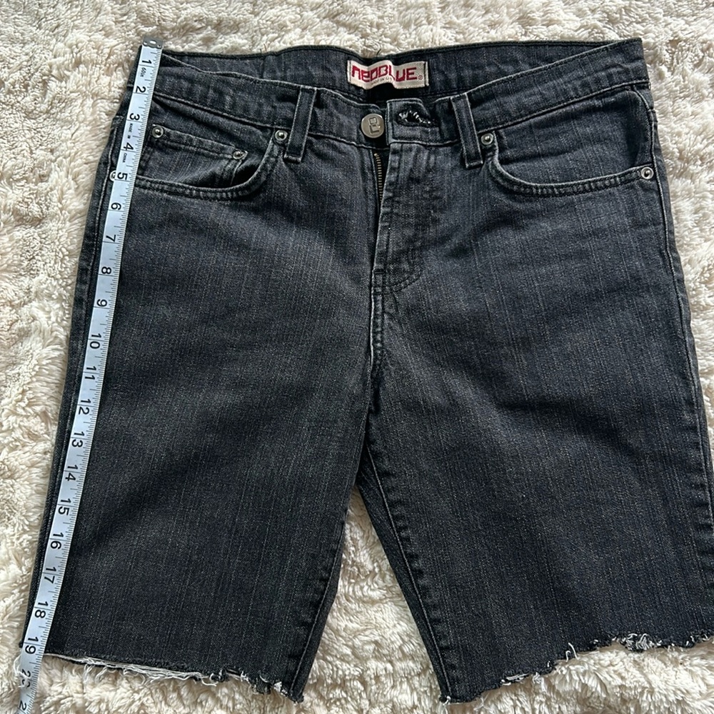 NEOBLUE  black denim cutoffs